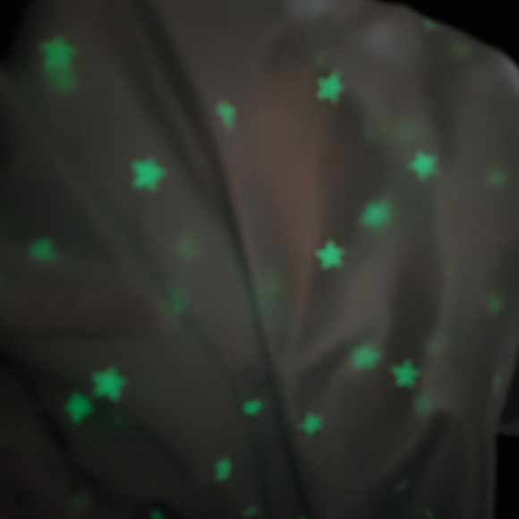 Vtg Mint nighty top Sleepwear Glow in the Sark stars! Medium - Picture 8 of 8
